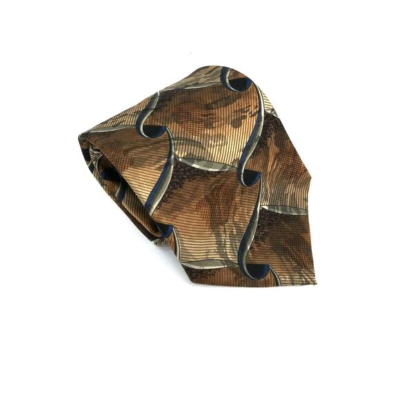 J. Ferrar Mens Necktie 100% Silk Brown Tie - 60" x 4" - Picture 1 of 9